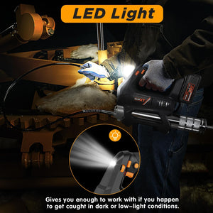 English Elm Heavy Duty Cordless Grease Gun 20v with 6 Speed Modes Led Light and 40 Inch Hose T3177P305047