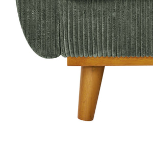 English Elm Asher Mid-Century Corduroy Sofa with Vertical Channel Texture, Tapered Walnut Legs, 2-Pillow Comfort Green B343P348951