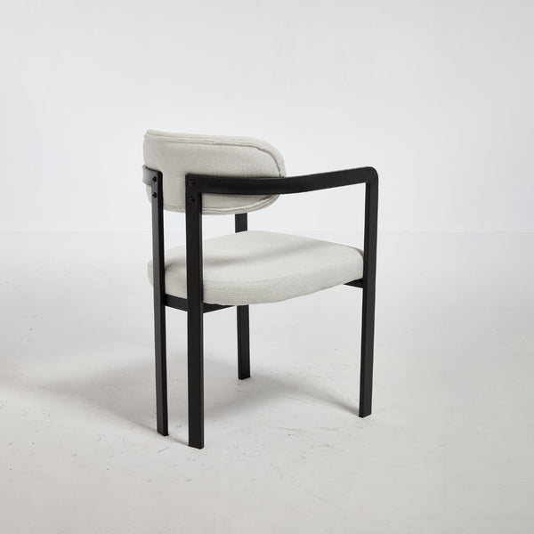 English Elm Modern Tufted Boucle Dining Chairs Set of 2 with Curved Back and Matte Metal Legs W3244P337430
