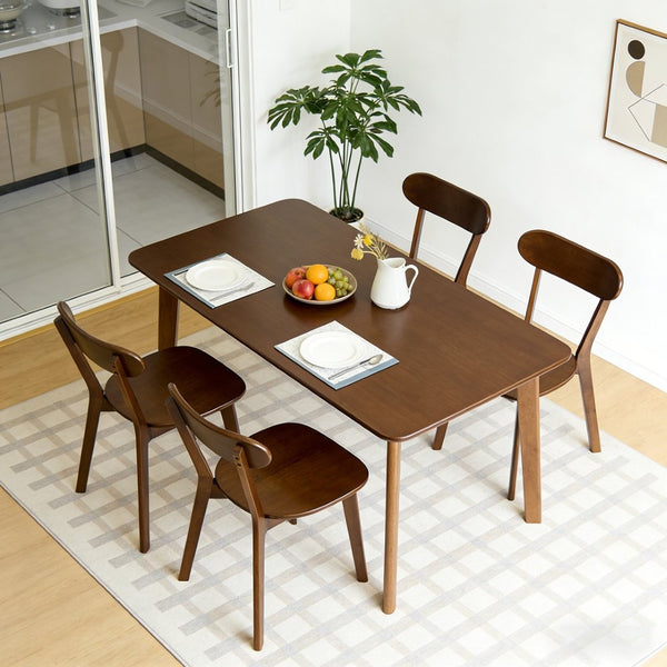 English Elm Solid Natural Wood Mid-century Dining Chairs Curved Back Upholstered Seat Set of 2 W3204P429361