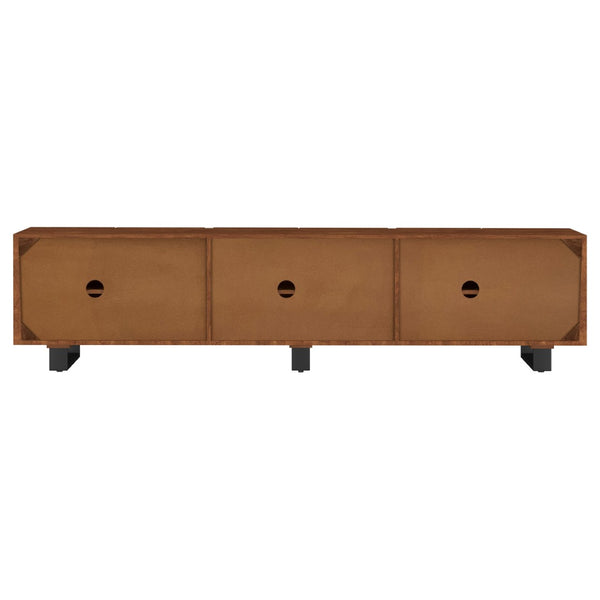 English Elm Harper Solid Mango Wood Media Console with Curved Doors for Large Living Rooms B062P451817