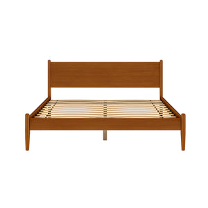 English Elm Mid-Century Modern California King Wooden Platform Bed In Warm Oak – Stylish, Durable & Comfortable! B016S00017