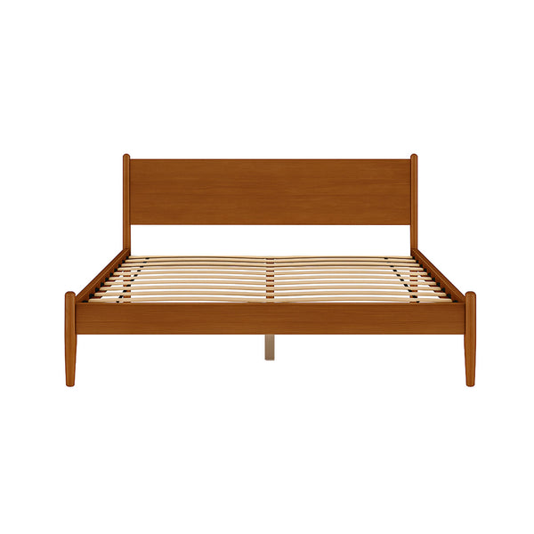 English Elm Mid-Century Modern California King Wooden Platform Bed In Warm Oak – Stylish, Durable & Comfortable! B016S00017