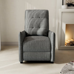 English Elm Chenille Upholstered Push Back Recliner with Metal Frame and Overstuffed Foam Lounger Grey W3568P431432