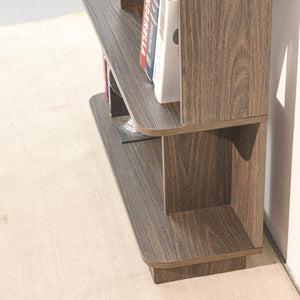 English Elm 31.5" Tall 5-tier Mdf Bookcase Slim Open Shelving Unit for Office Bedroom Living Room Dark Brown W2899P444163