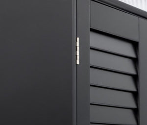 English Elm Black Tall Narrow Mdf Storage Cabinet with Doors Adjustable Shelves Bathroom Tower T3971P416286