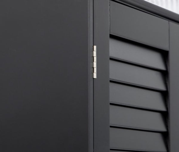 English Elm Black Tall Narrow Mdf Storage Cabinet with Doors Adjustable Shelves Bathroom Tower T3971P416286