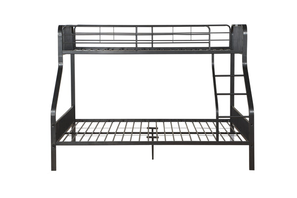 English Elm Caius Gunmetal Twin XL/Queen Bunk Bed Metal Frame with Built-In Ladder, Guardrail & 330lb Capacity B2726S00343