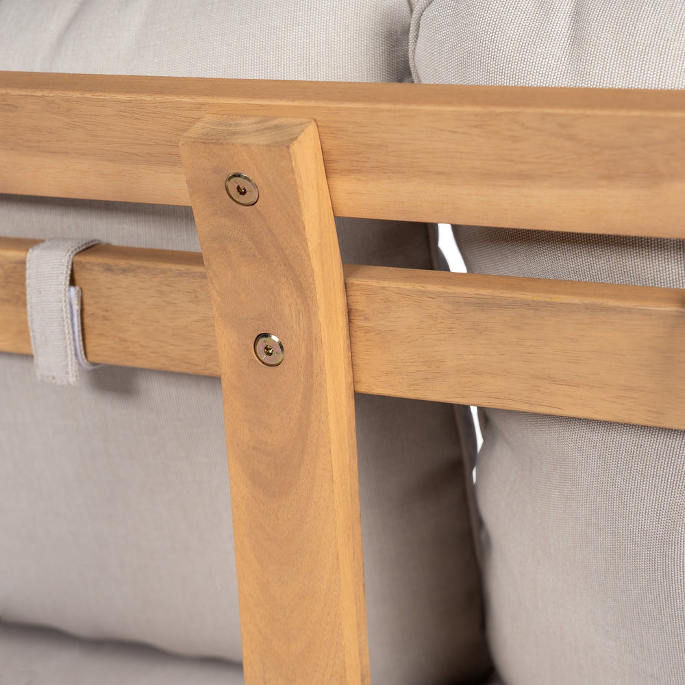 English Elm Christopher Knight Home® - Patio Acacia Wood Loveseat Sofa With Water-Resistant Cushions For Durable Outdoor Comfort N772P262273B