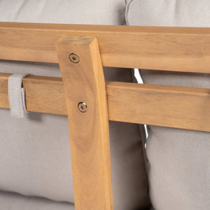 English Elm Christopher Knight Home® - Patio Acacia Wood Loveseat Sofa With Water-Resistant Cushions For Durable Outdoor Comfort N772P262273B