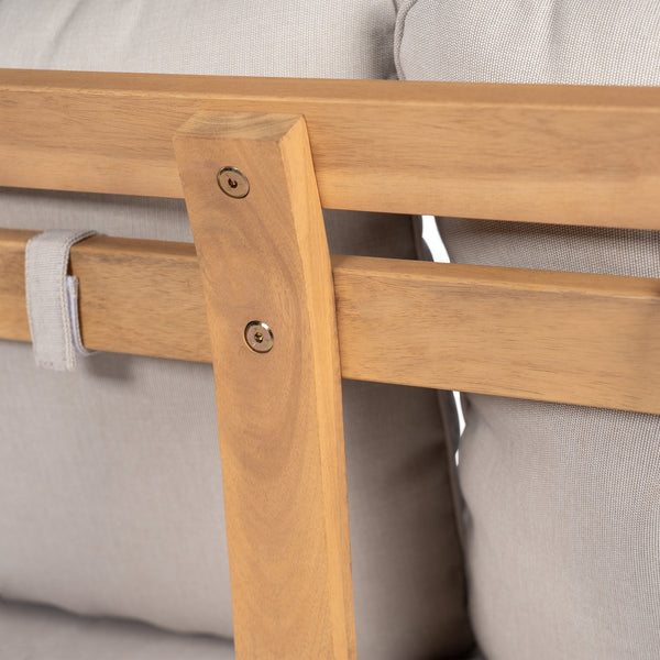 English Elm Christopher Knight Home® - Patio Acacia Wood Loveseat Sofa With Water-Resistant Cushions For Durable Outdoor Comfort N772P262273B