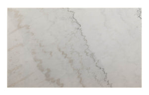 English Elm Forbes White Marble Top Dining Table with 2" Real Marble, Walnut V-Shape Base, Rectangular Leg Design B2726S00377