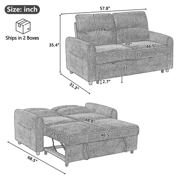 English Elm Swivel Barrel Accent Chair Chenille Tufted Round Club Seat for Living Room Lounge Grey N719S002330E