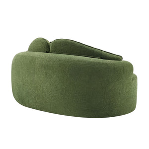 English Elm Curved Two Seat Chenille Sofa Sculptural Wave Design for Studio and Small Living Rooms Green W3612P422592