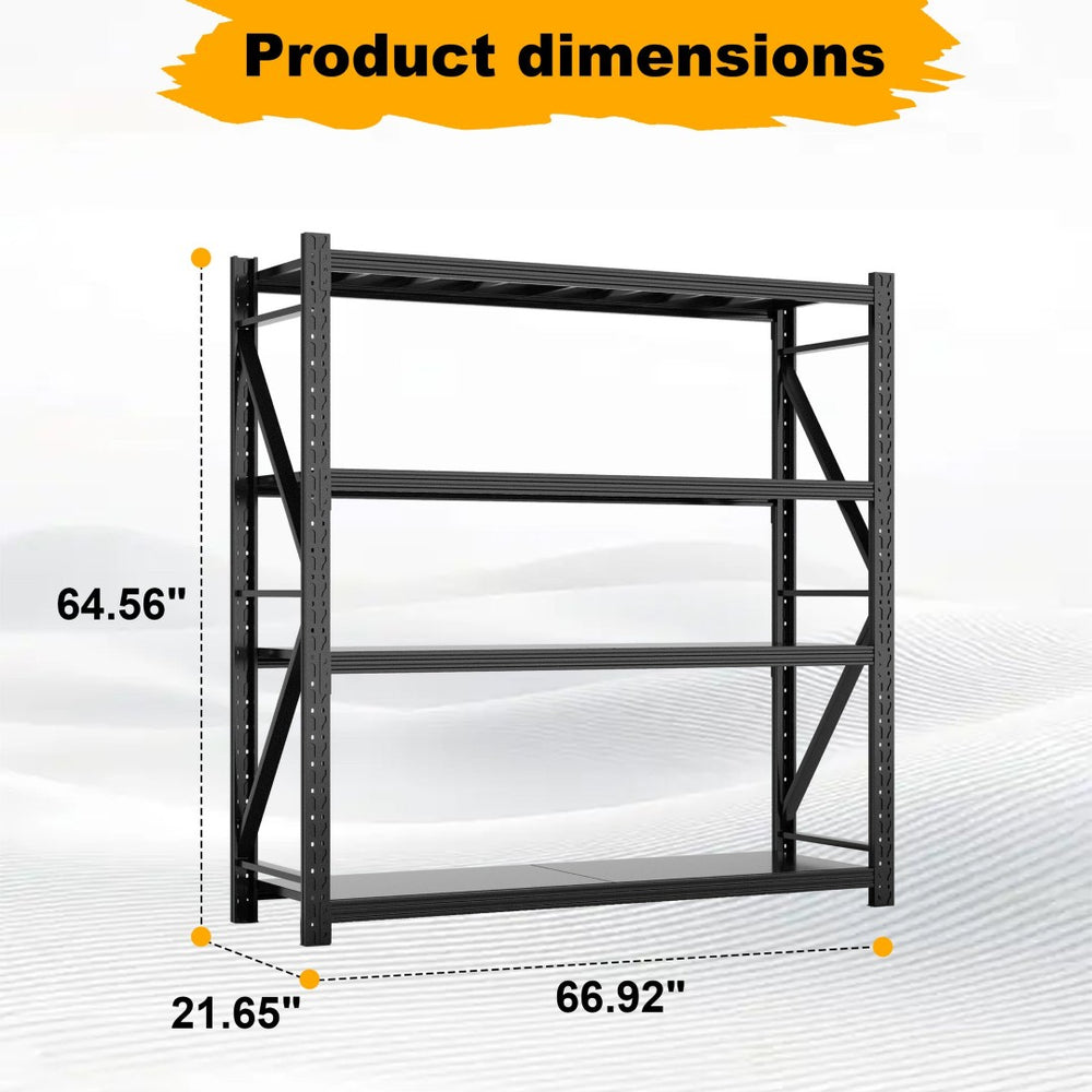 English Elm Garage Steel Four Tier Industrial Shelving Unit with Adjustable Levels and 3000lb Capacity T5667P461087
