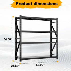 English Elm Garage Steel Four Tier Industrial Shelving Unit with Adjustable Levels and 3000lb Capacity T5667P461087