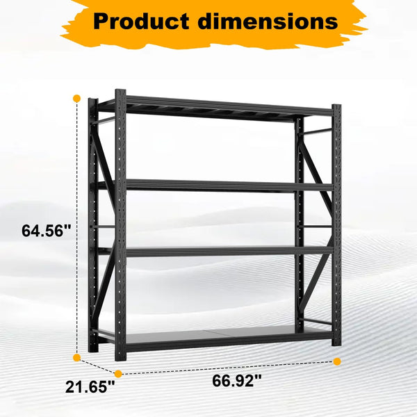 English Elm Garage Steel Four Tier Industrial Shelving Unit with Adjustable Levels and 3000lb Capacity T5667P461087