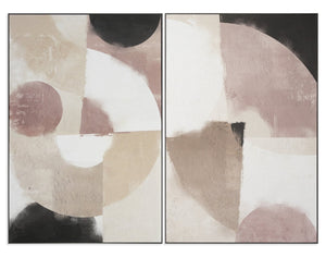 Sunpan MIAMI VICE Diptych Art Set - 40" x 60" Textured Canvas in Charcoal Frame for Modern Décor Serenity A0343