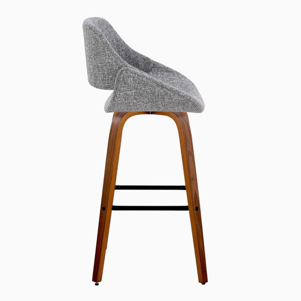 English Elm Fixed-height Industrial Counter Stools Tufted Faux Leather Black Metal Set of 2 B202S02158