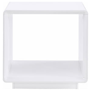 English Elm Fletcher High Gloss Lacquer End Table Open Shelf Modern Living Room Side Accent B062P447998