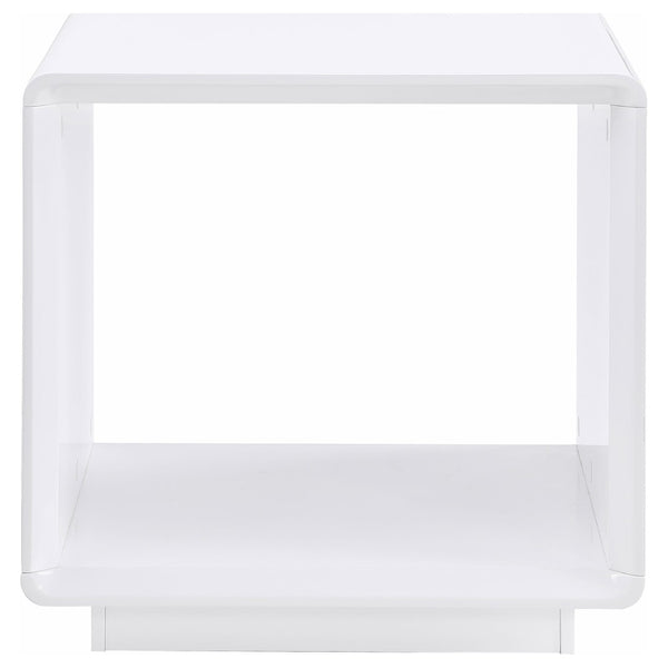 English Elm Fletcher High Gloss Lacquer End Table Open Shelf Modern Living Room Side Accent B062P447998