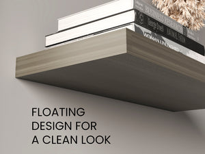 English Elm Ecco Floating Shelves Set of 2 31.5" — Sleek Matte Finish, Hidden Brackets, Sturdy Display Solution Olive 32 L x 11 W x 4 H B200P350340