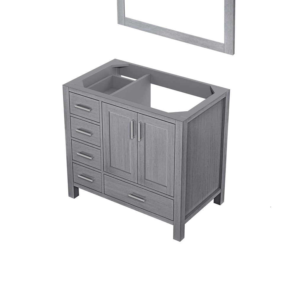English Elm Distressed Grey Bath Vanity 36" W x 22" D Right Offset with 34" Mirror, Wood, Storage & Ready B2731S00511