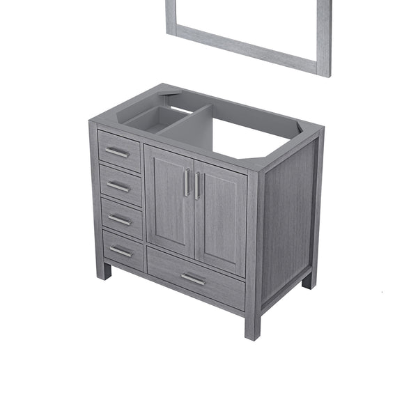 English Elm Distressed Grey Bath Vanity 36" W x 22" D Right Offset with 34" Mirror, Wood, Storage & Ready B2731S00511
