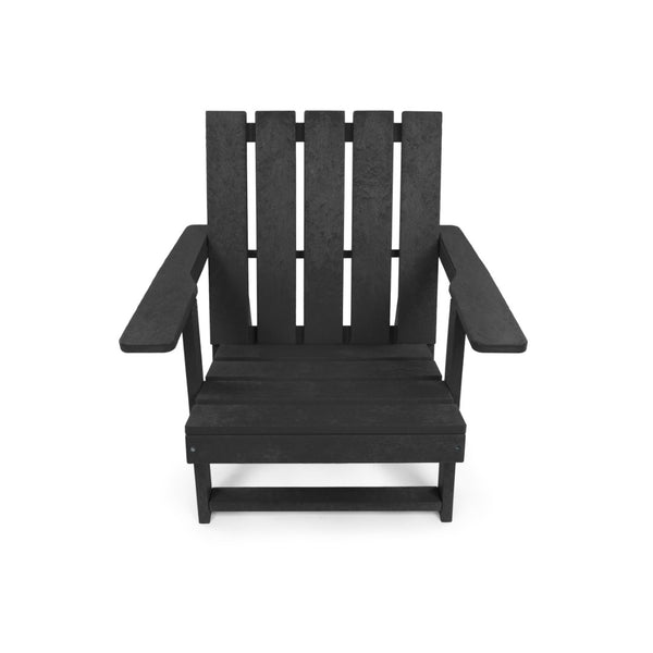 English Elm Shoreline Recycled Hdpe Folding Adirondack Chair Fully Assembled Modern Patio Seating Black B2745P409678