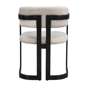 English Elm Christopher Knight Home® - Upholstered Dining Chairs Set of 2 with Iron Frame, Fabric Seat Cushions, Modern Compact Design Beige+Black N779P281141G