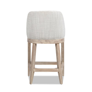English Elm Jennifer Taylor Home - Newport 26.5" Counter Stool with Curved Back, Two-Tone Gray Upholstery, Coastal Modern Comfort & Rustic Poplar Finish B2719P238399