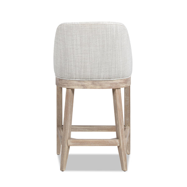English Elm Jennifer Taylor Home - Newport 26.5" Counter Stool with Curved Back, Two-Tone Gray Upholstery, Coastal Modern Comfort & Rustic Poplar Finish B2719P238399