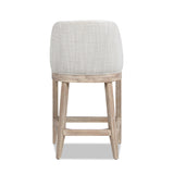 English Elm Newport 26.5" Coastal Curved Back Upholstered Counter Stool, Two-Tone Neutral Gray Polyester Wool Blend