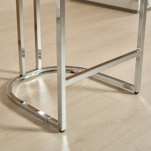 English Elm 25" Elegant Tufted Counter Bar Stools Set of 2 with Plush Spring Cushion and Chrome Durable Base Black W1143P217851