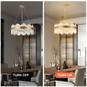 English Elm Modern Crystal 24" Gold Chandelier 18-Light Round Brass Fixture with Clear Crystals for Grand Rooms W2869P218650