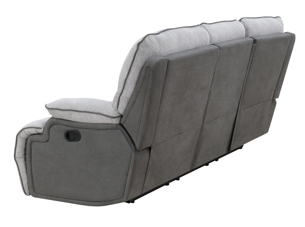 English Elm Steve Silver - Cyprus Plush Recliner Sofa Gray Two-Tone Cloud & Shadow Grey Fabric Pocketed Coil Memory Foam Comfort 85.5"L x 33.8"W x 29.5"H B081P157597