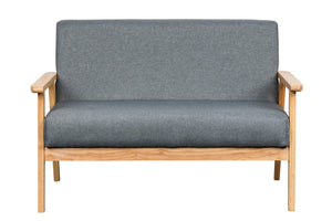 English Elm Bari Mid-century Modern Loveseat with Espresso Wood Arms and Foam Cushion Support Gray B2749P413224
