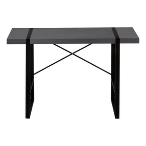 English Elm Computer Desk – Modern Grey Laminate With Black Metal Frame, Ideal For Home Office & Study Use B2710P219882