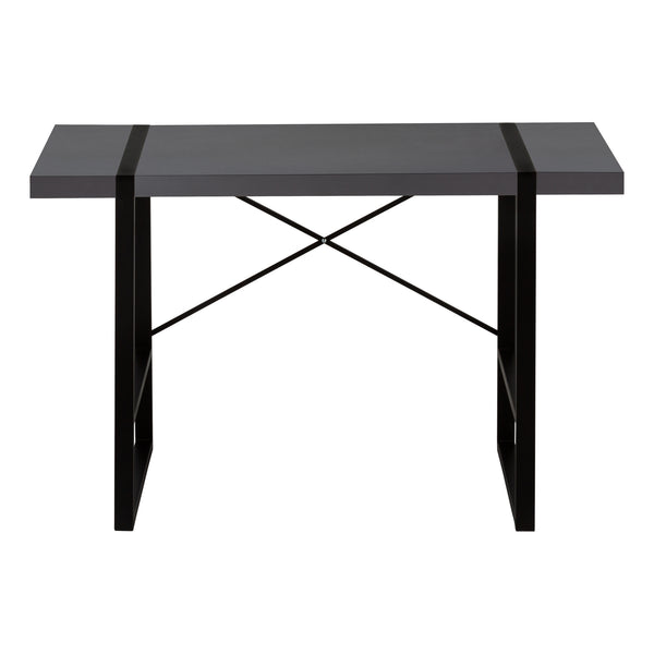 English Elm Computer Desk – Modern Grey Laminate With Black Metal Frame, Ideal For Home Office & Study Use B2710P219882