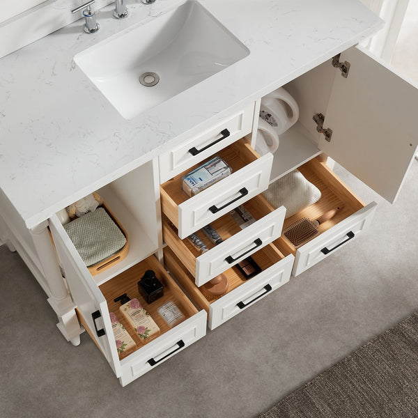 English Elm Fully Assembled 48'' Freestanding Single Bathroom Vanity With Two Handle Sets For Easy Customization W1826P308991