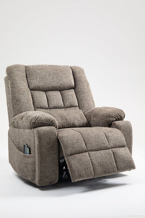 English Elm Power Lift Recliner modern velvet lift chair with remote, tufted wingback, ergonomic support, 350 lb capacity taupe W547S00065