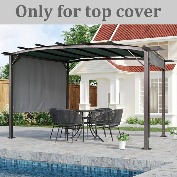 English Elm Universal Canopy Cover Replacement For 12X9 Ft Curved Pergola - Durable Grey Uv & Water Repellent W419P181611-GIGA