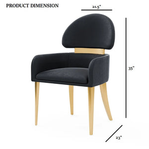 English Elm Contemporary Northall Arm Chair with Sleek Upholstery and Minimalist Profile for Modern Dining Spaces Black 31 L x 21 W x 24 H B2741P404844