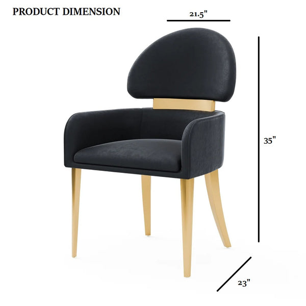 English Elm Contemporary Northall Arm Chair with Sleek Upholstery and Minimalist Profile for Modern Dining Spaces Black 31 L x 21 W x 24 H B2741P404844