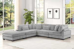 English Elm Bentley Modular Sectional Sofa In Gray – L-Shaped Corduroy Design For Modern Comfort & Style B009S01571