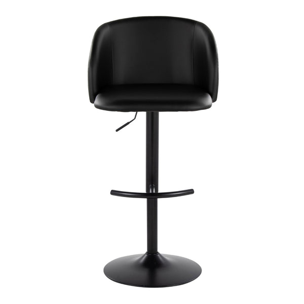 English Elm Adjustable Swivel Barstools with Gold Base Faux Leather Seats for Kitchen Islands Set of 2 B202S01969