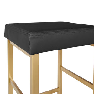 OSP Home Furnishings 26" Gold Backless Stool Black
