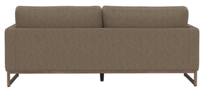 English Elm Tuffle Low Profile Sofa Textured Fabric Upholstery Wraparound Metal Base Living Room B361P482532