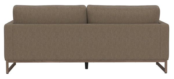 English Elm Tuffle Low Profile Sofa Textured Fabric Upholstery Wraparound Metal Base Living Room B361P482532