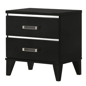 English Elm Black Solid Wood 2-Drawer Nightstand with Dovetail Drawers, 3/4 Extension Glides & Safety Stop - Durable Storage for Bedroom (23.5"x23.5") B062P189183